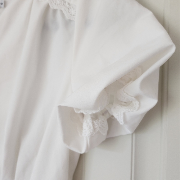 B.BStudio White A-Line Lace Detail Puff Sleeve Mini Dress S - Picture 9 of 10